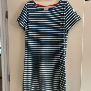 Joules Blue and cream colored striped dress. Size 14